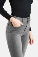 Jean skinny taille haute gris JOYCE femme, GREY, taille 26, porté par Lilou (1m75) (F.A.M. JEANS) – photo 1