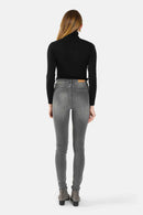 Jean skinny taille haute gris JOYCE femme, GREY, taille 26, porté par Lilou (1m75) – photo 5