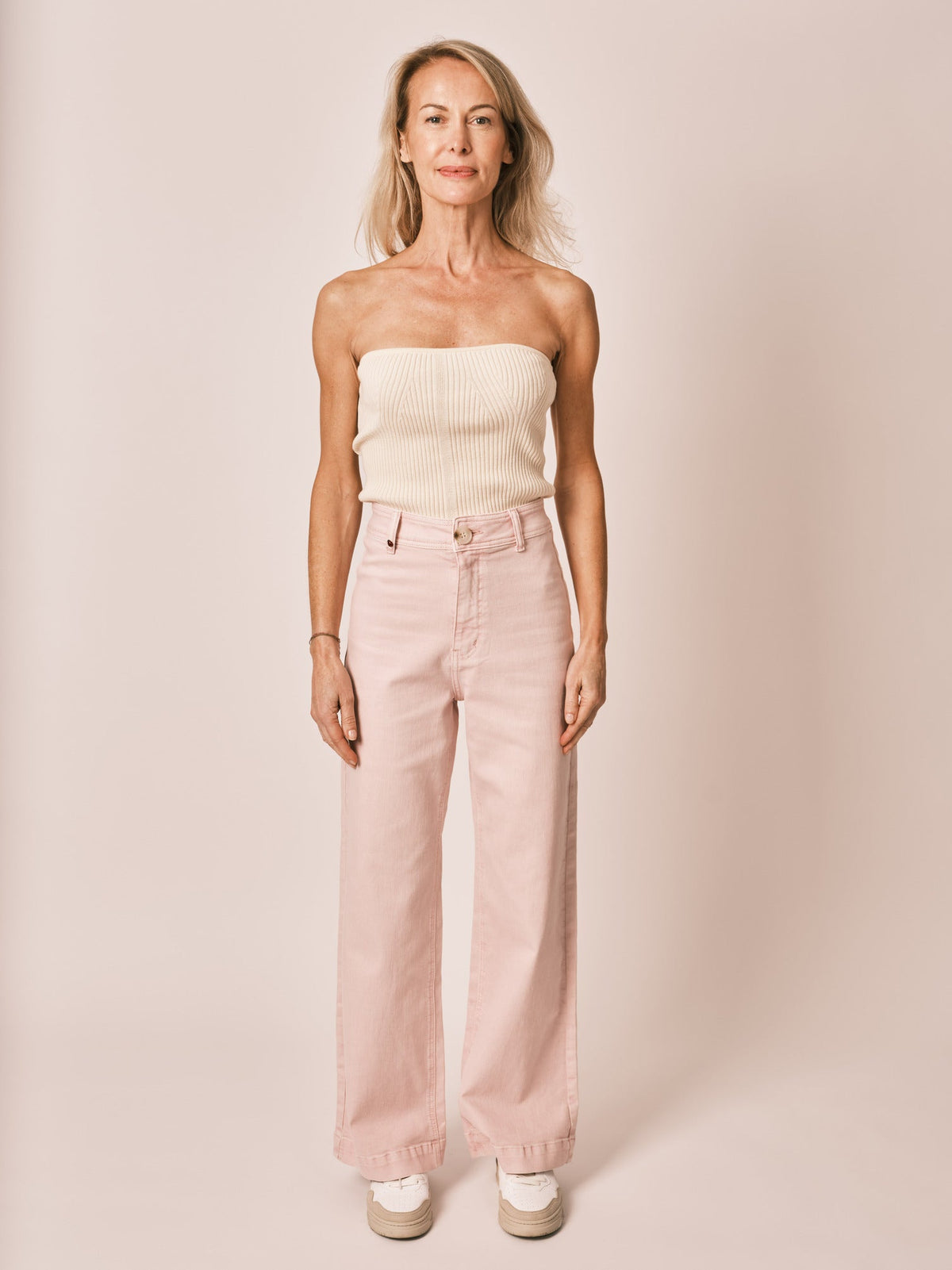 Jeans Svasati a Vita Alta Fauve
