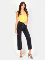Jeans Dritti Corti Neri Pola