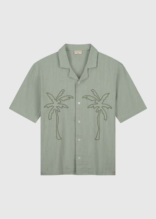 Camisa flameada Palm - Verde salvia