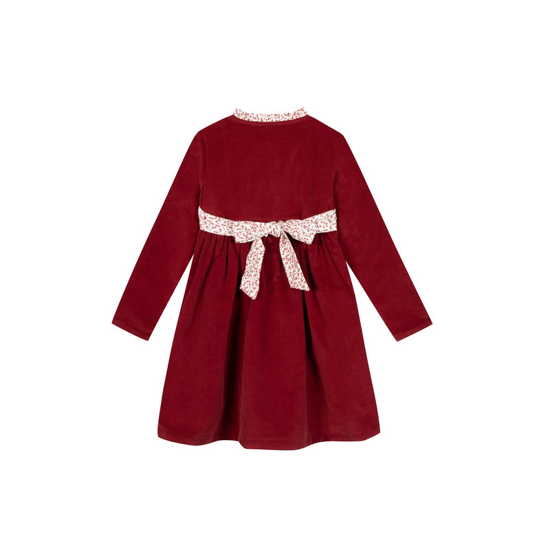 Robe Heron - Velours Bordeaux - Fille