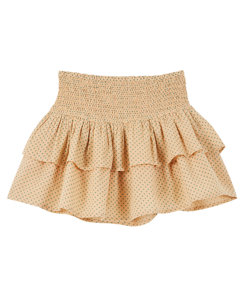 Flounced Skirt Cotton - Green Dots - Girl