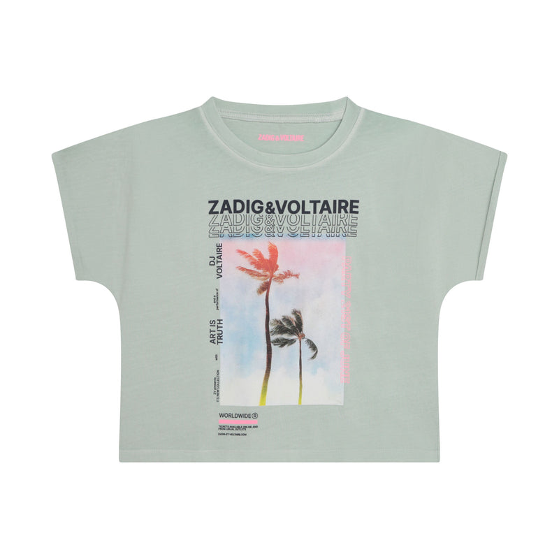 T-Shirt Manches Courtes - Almond Green - Fille - Zadig & Voltaire Kids