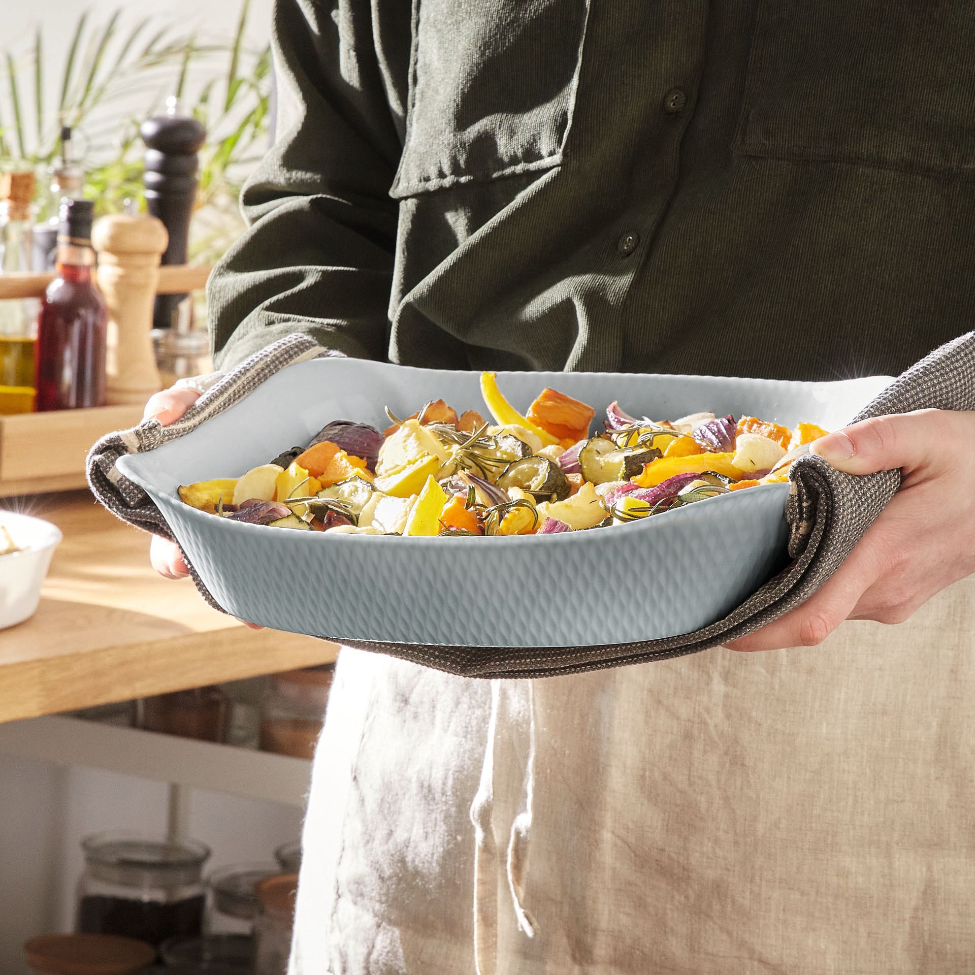 Smart Cuisine Wavy - 2 Fuentes Rectangulares 30X22 Cm - Ópalo - Gris - Luminarc
