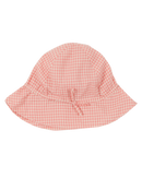 Pink Gingham Cotton Hat - Girl