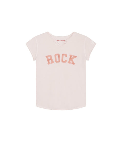 T-Shirt Manches Courtes - V Cream Pink - Fille