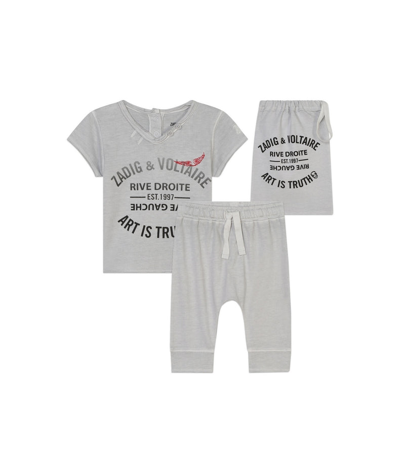 Ensemble T-Shirt+Calecon - Brouillard - Bébé - Mixte