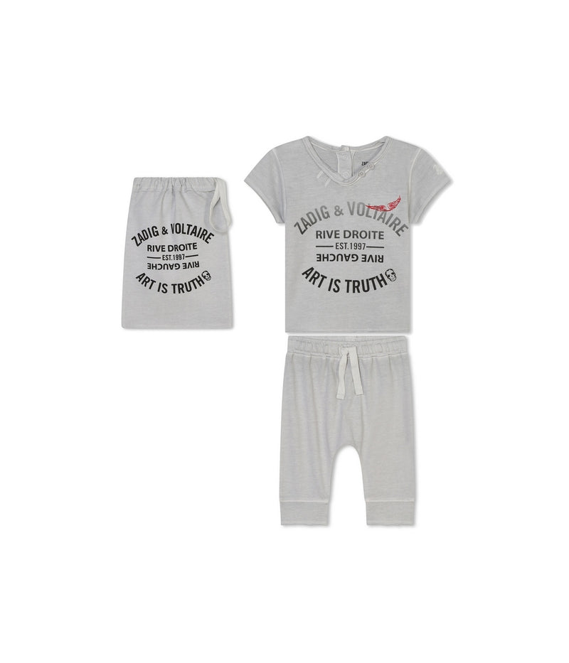 Ensemble T-Shirt+Calecon - Brouillard - Bébé - Mixte