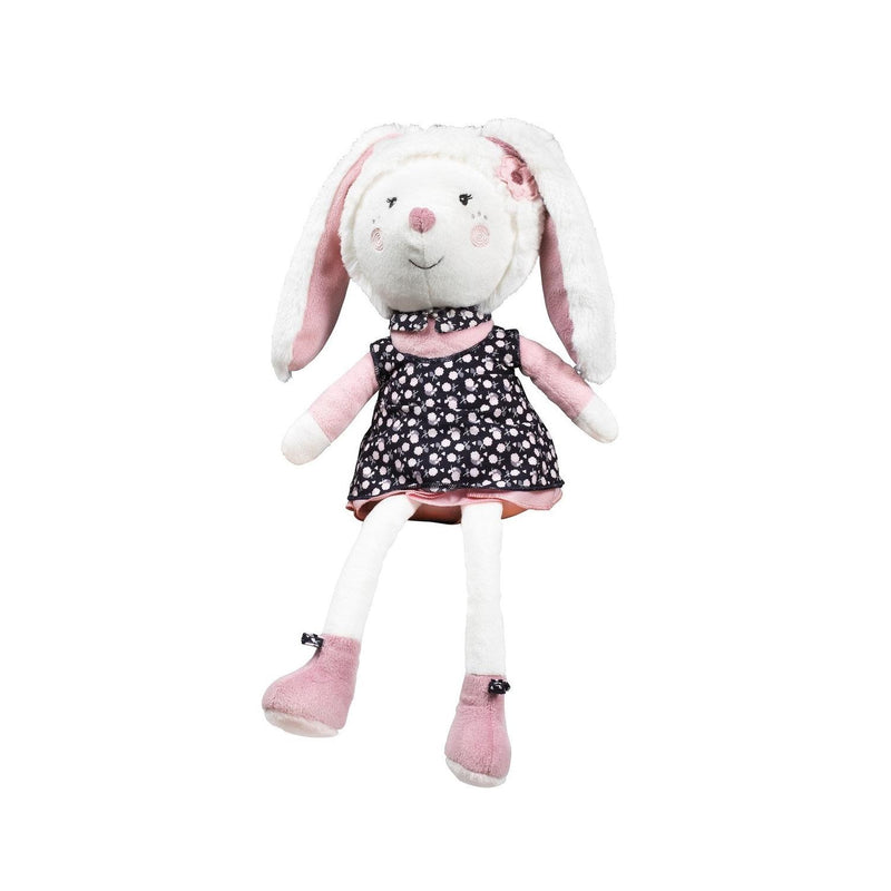 Doudou Lapin Grand Modèle En Velours Blanc