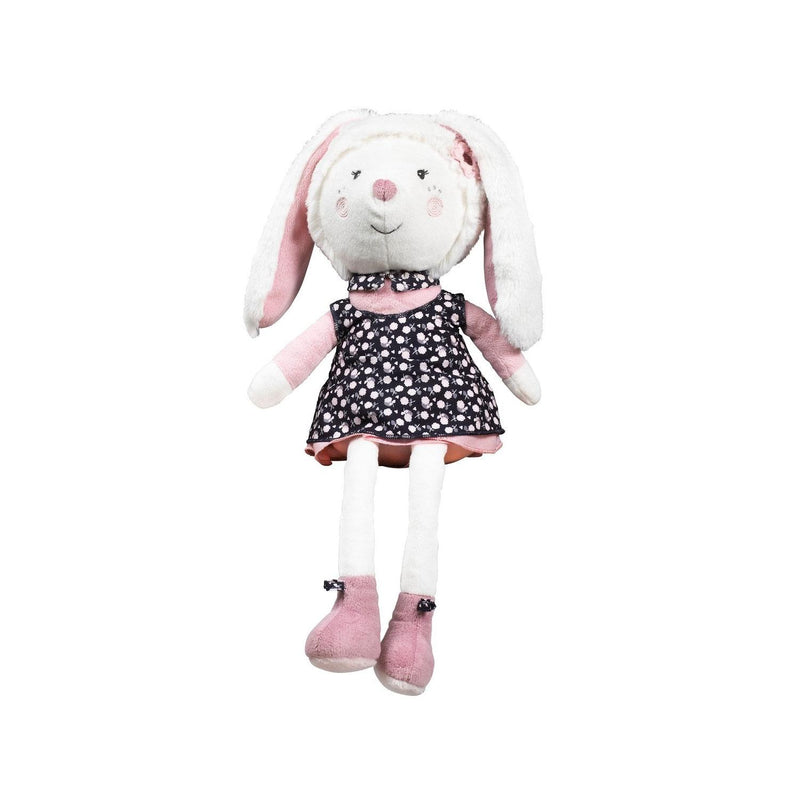 Doudou Lapin Grand Modèle En Velours Blanc