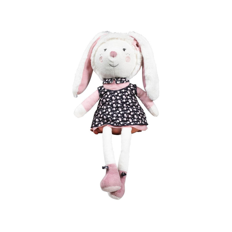 Doudou Lapin Grand Modèle En Velours Blanc