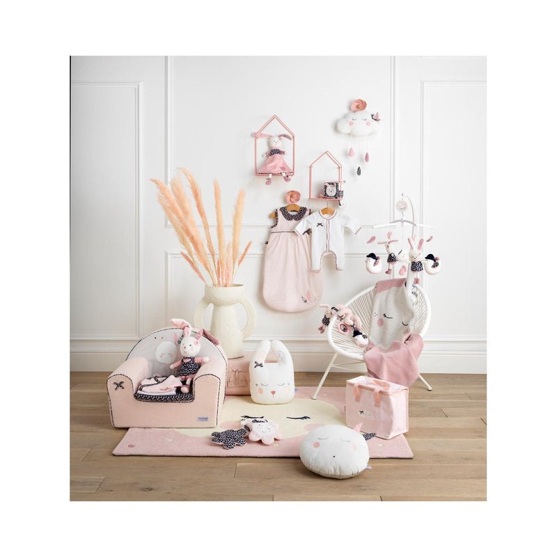 Doudou Lapin Grand Modèle En Velours Blanc