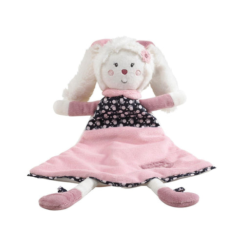 Doudou Mouchoir Lapin En Velours Blanc