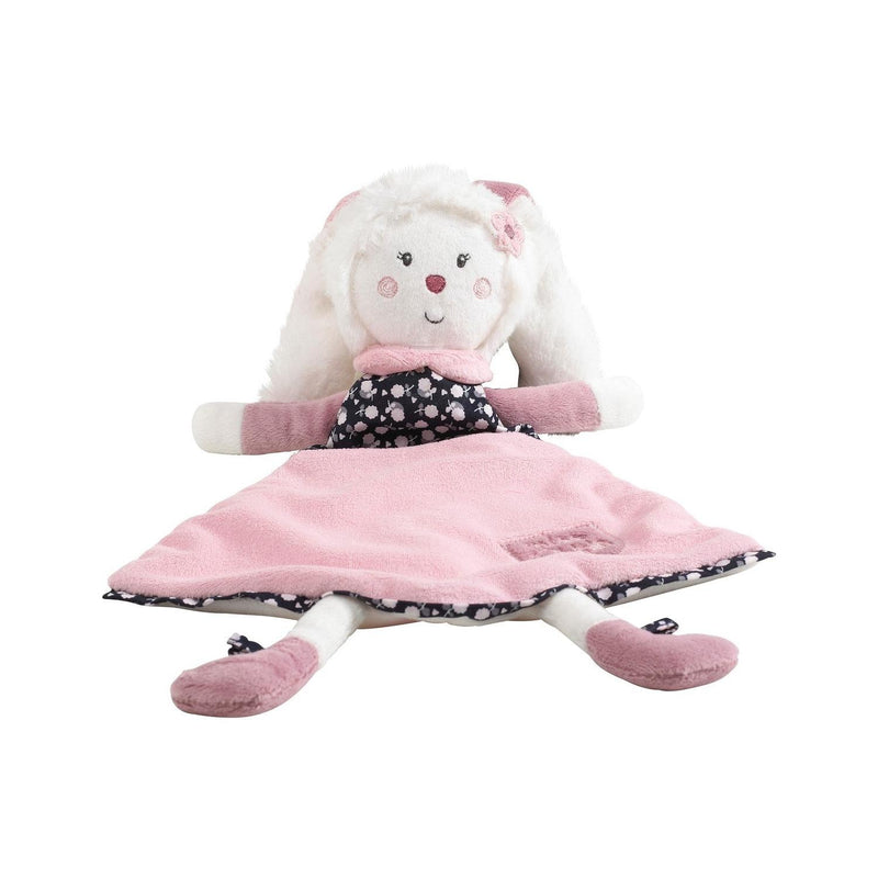 Doudou Mouchoir Lapin En Velours Blanc