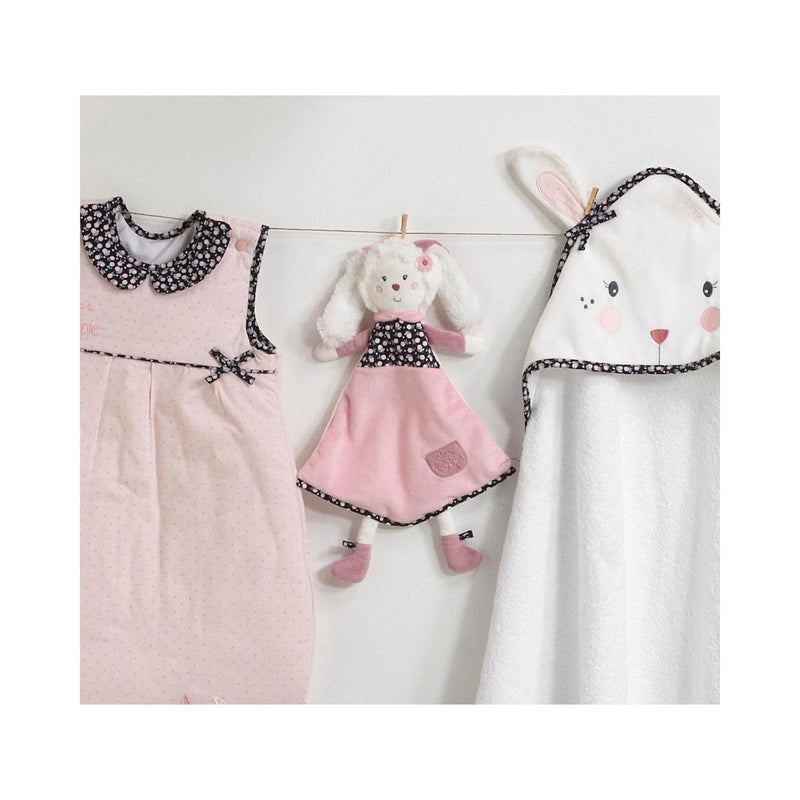 Doudou Mouchoir Lapin En Velours Blanc