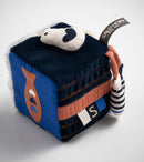 Cube D'Activites En Velours Bleu