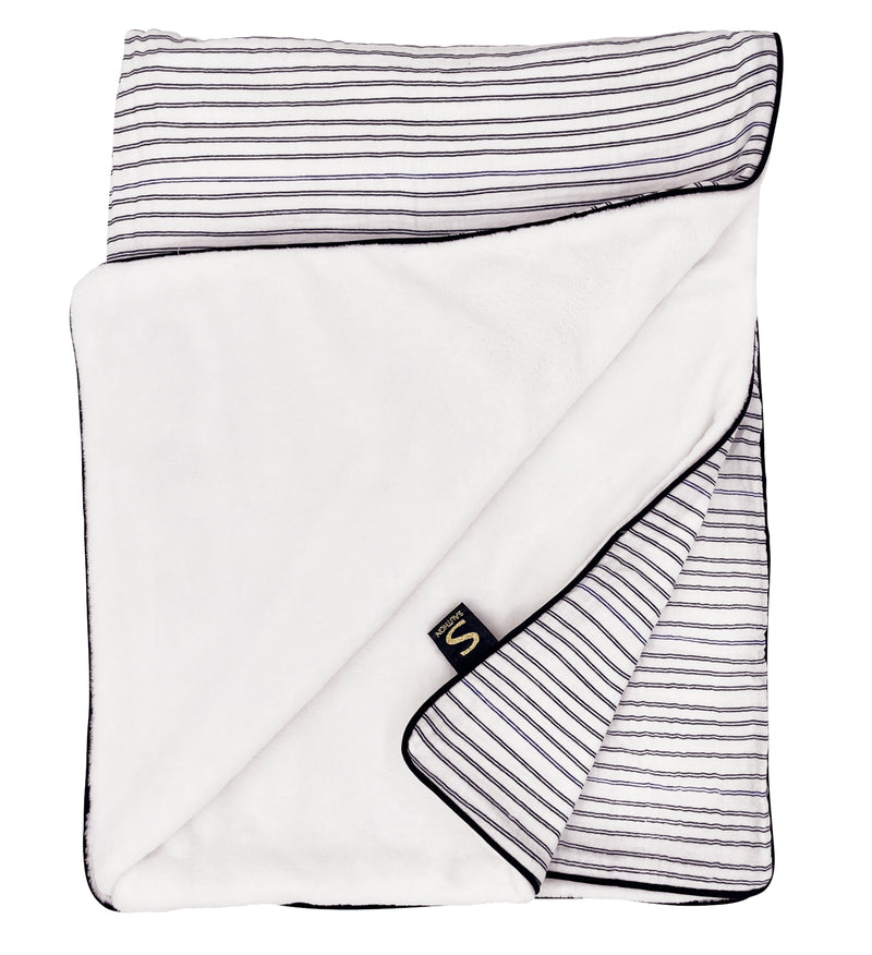 Couverture Bébé 75X100Cm En Gaze De Coton Et Polaire Marinière