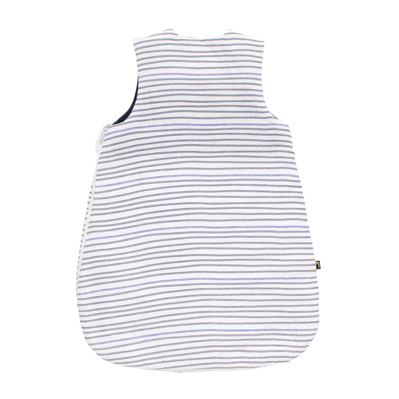 Gigoteuse Bébé Hiver Naissance En Double Gaze De Coton Marinière - Blanc