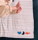 Grand Tapis De Jeu En Double Gaze De Coton Marinière