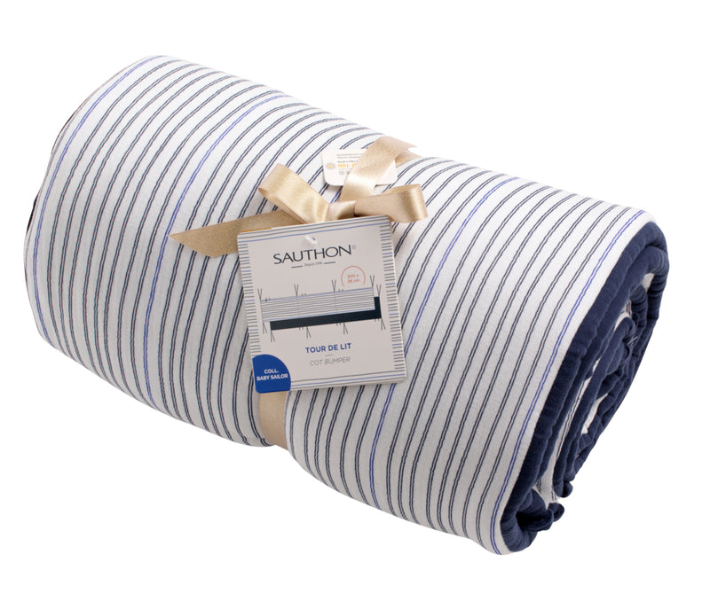 Tour De Lit Marinière En Double Gaze De Coton