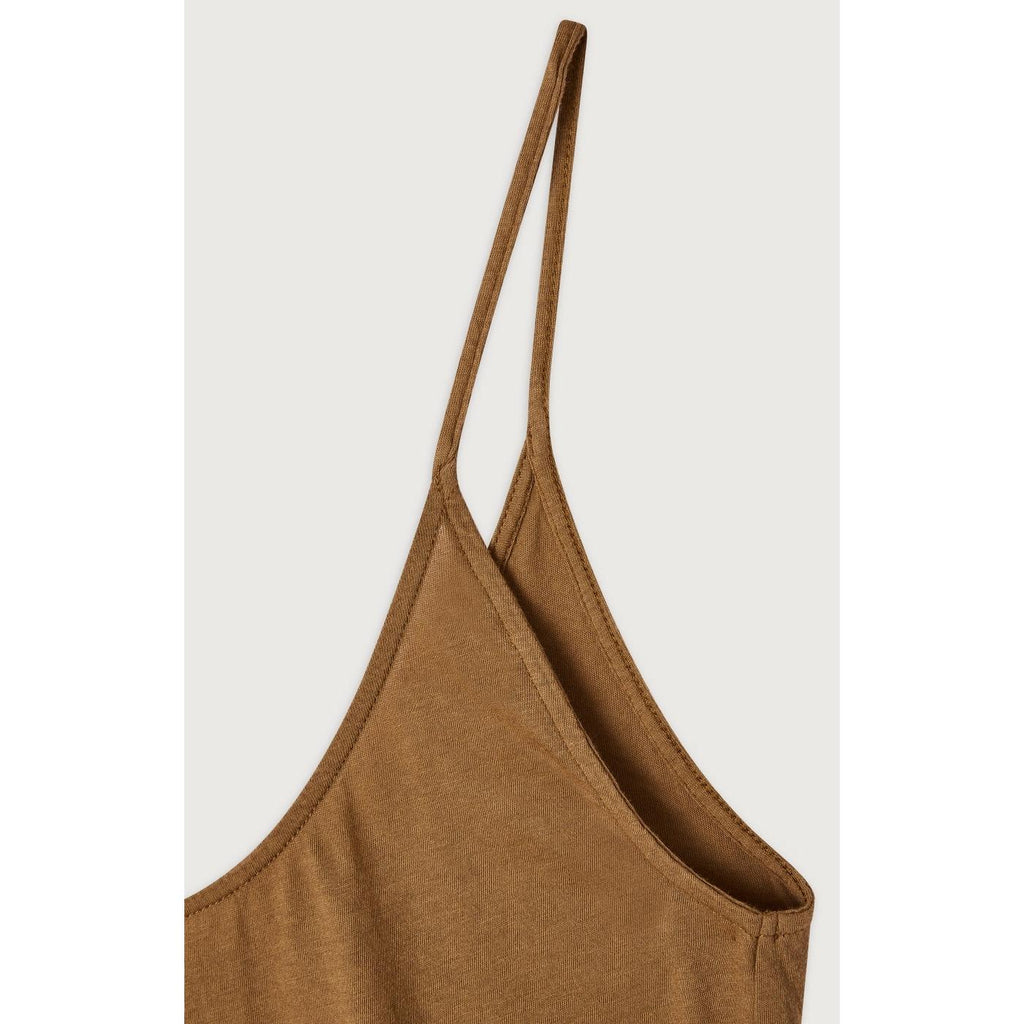 Camiseta de Tirantes Finos Cuello Redondo - Moca - Mujer