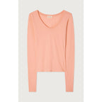 Camiseta Cuello en V - Rosa Flamenco - Mujer