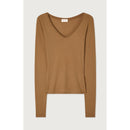 T-Shirt Col V - Moka - Femme