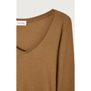 T-Shirt Col V - Moka - Femme