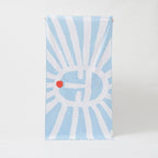 Toalla De Microfibra Sun Face - Estampado Azul Y Blanco