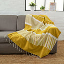 Fouta XXL Arthur Mustard Yellow - 200 x 300 cm | Large Beach Towel | Sofa Throw