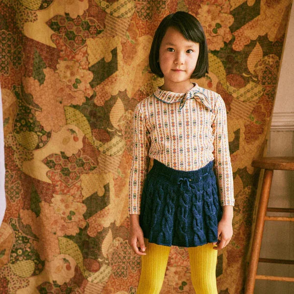 Falda skater cable ink en lana merino - Selección Misha & Puff disponible en www.amaetc.com, concept store ecológico para niños