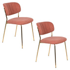 Jolien - Dining Room Chair - Fabric - Gold/Pink