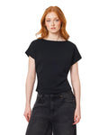 T-shirt Med Rynkad Sidsöm - Black Night