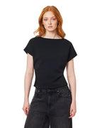 T-shirt Med Rynkad Sidsöm - Black Night