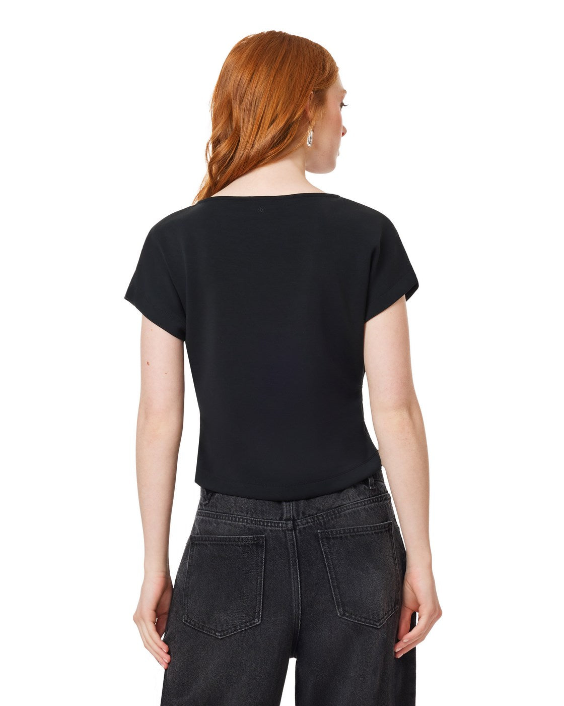 T-shirt Med Rynkad Sidsöm - Black Night
