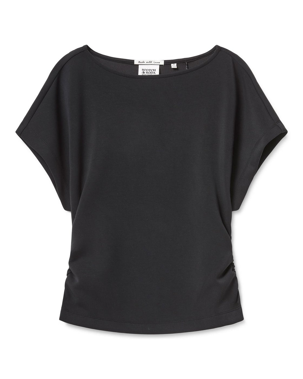 T-shirt Med Rynkad Sidsöm - Black Night