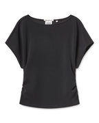 T-shirt Med Rynkad Sidsöm - Black Night