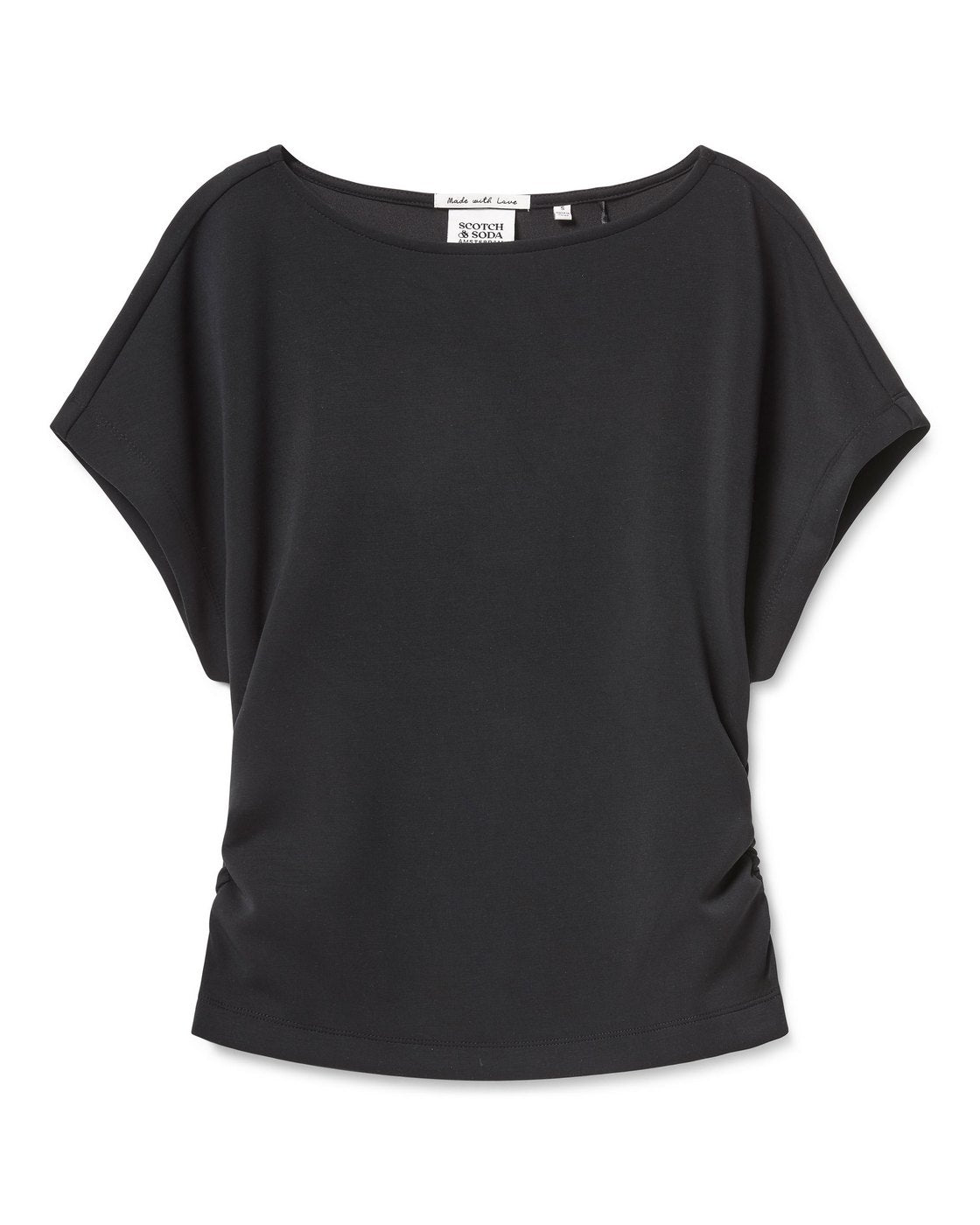T-shirt Med Rynkad Sidsöm - Black Night
