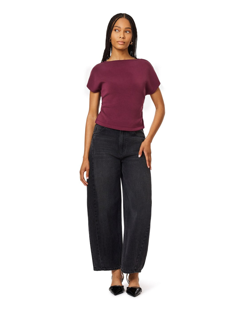 T-shirt con Cucitura Laterale Arricciata - Fig