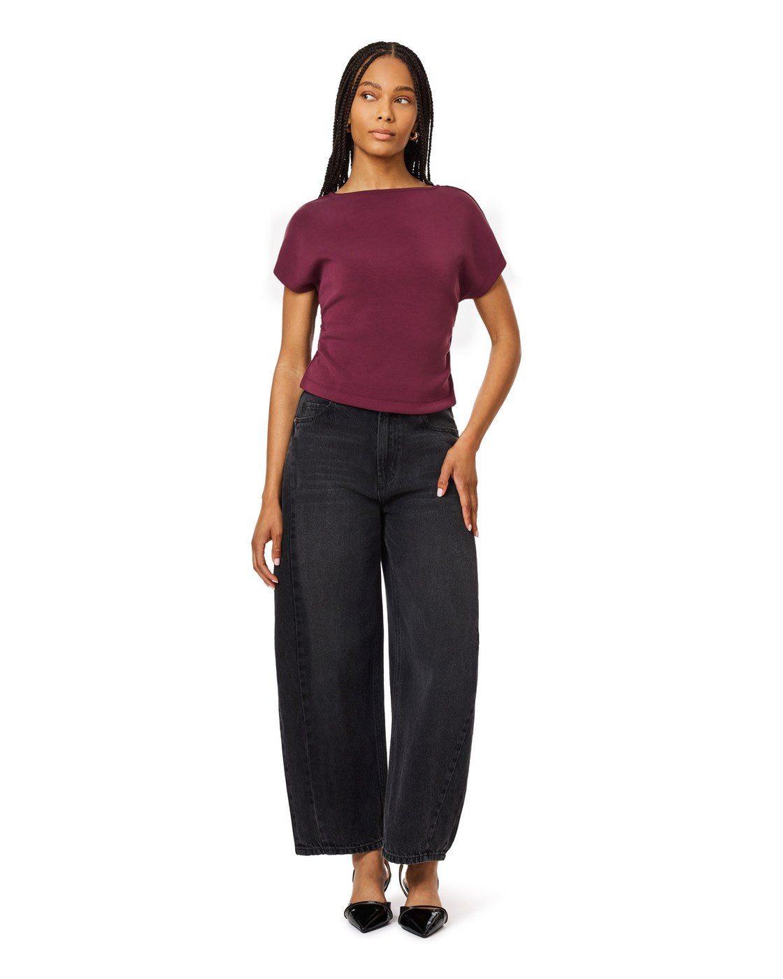 T-shirt con Cucitura Laterale Arricciata - Fig