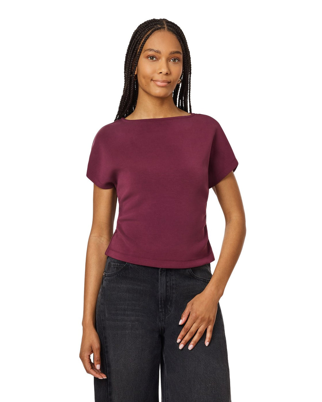 T-shirt con Cucitura Laterale Arricciata - Fig