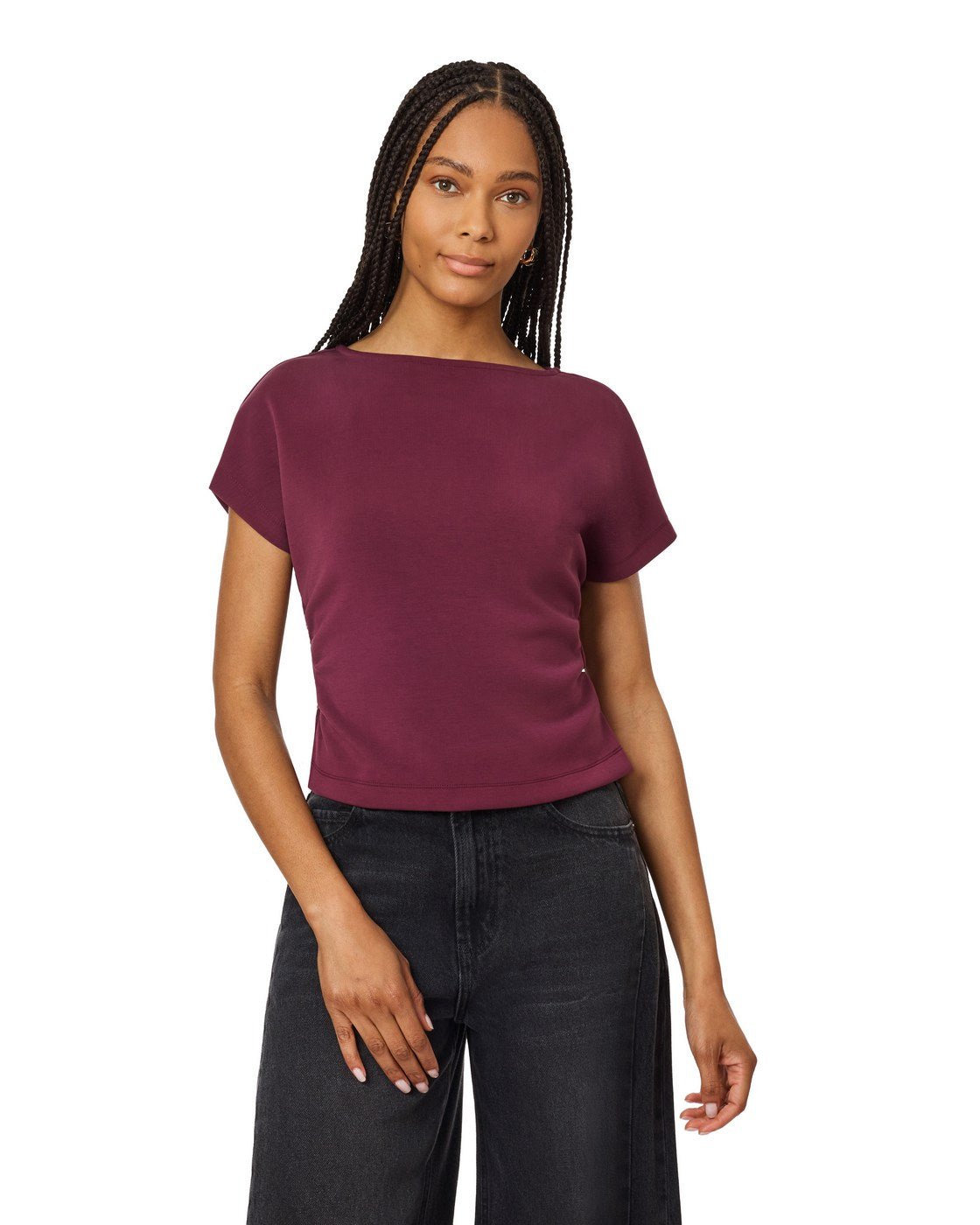 T-shirt con Cucitura Laterale Arricciata - Fig
