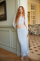 Jupe En Maille Au Crochet - Gris