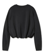 Rundhalsad tröja med puffad fåll - Black Night