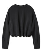 Rundhalsad tröja med puffad fåll - Black Night