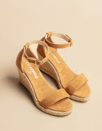 Lovrecina Alpargatas Cuña Piel Ante Beige - Mujer