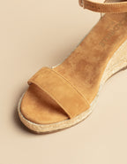 Lovrecina Alpargatas Cuña Piel Ante Beige - Mujer