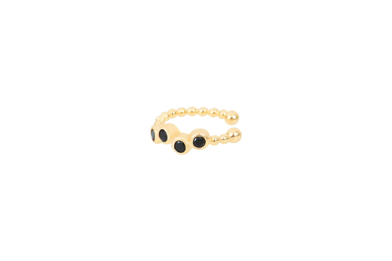 Yael Jet Gold Ear Ring