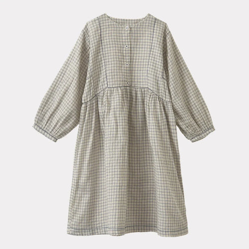 Robe Yarrow blanc/navy check - Sélection Caramel à retrouver sur amaetc.com, concept store eco friendly pour enfants